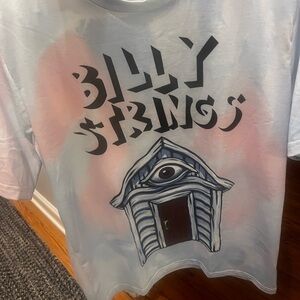 Billy Strings T-Shirt - pale pink and  light blue tie die